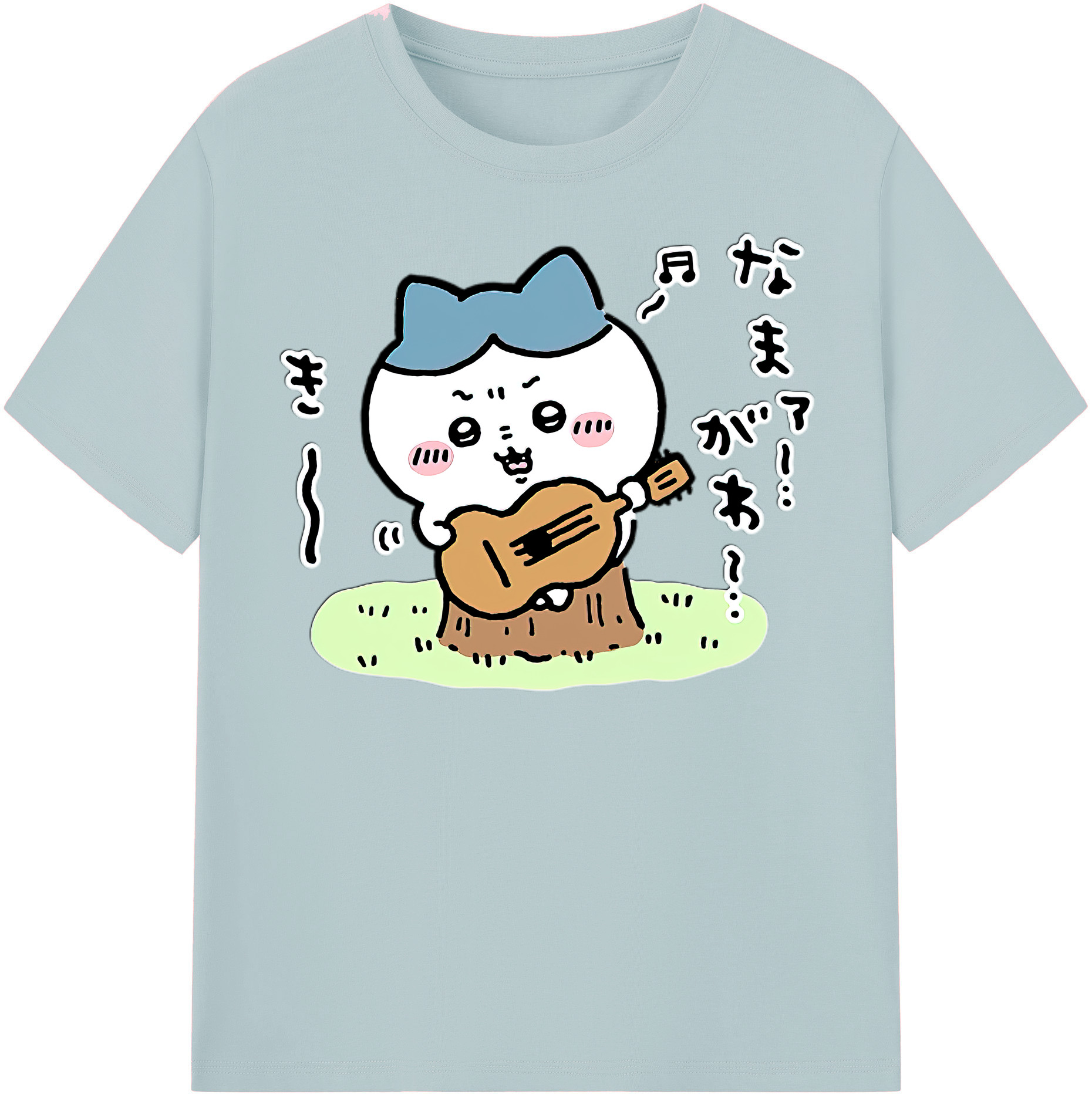 （画像用） ちいかわ ハチワレ Chii-kawa hachiware 綿100％半袖Tシャツ（フロントプリント）